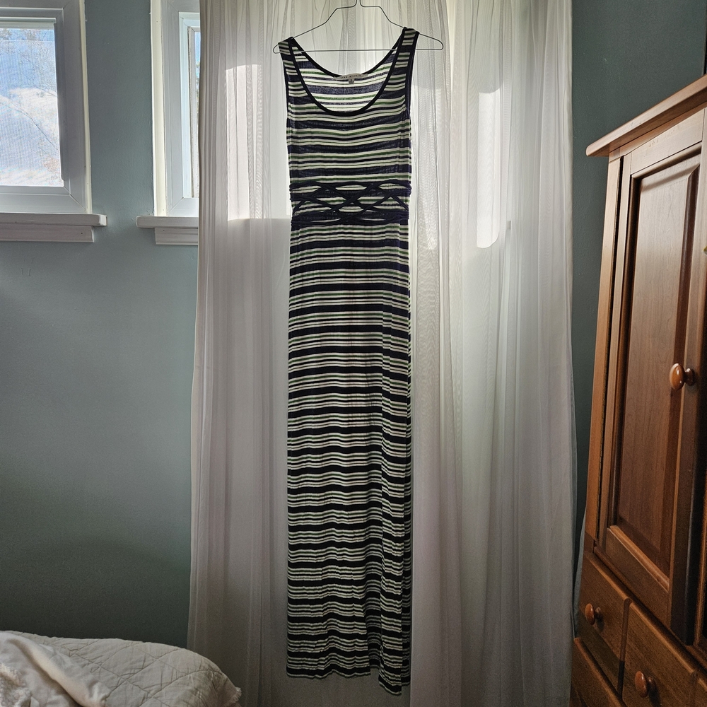 Striped Sleeveless Maxi Dress